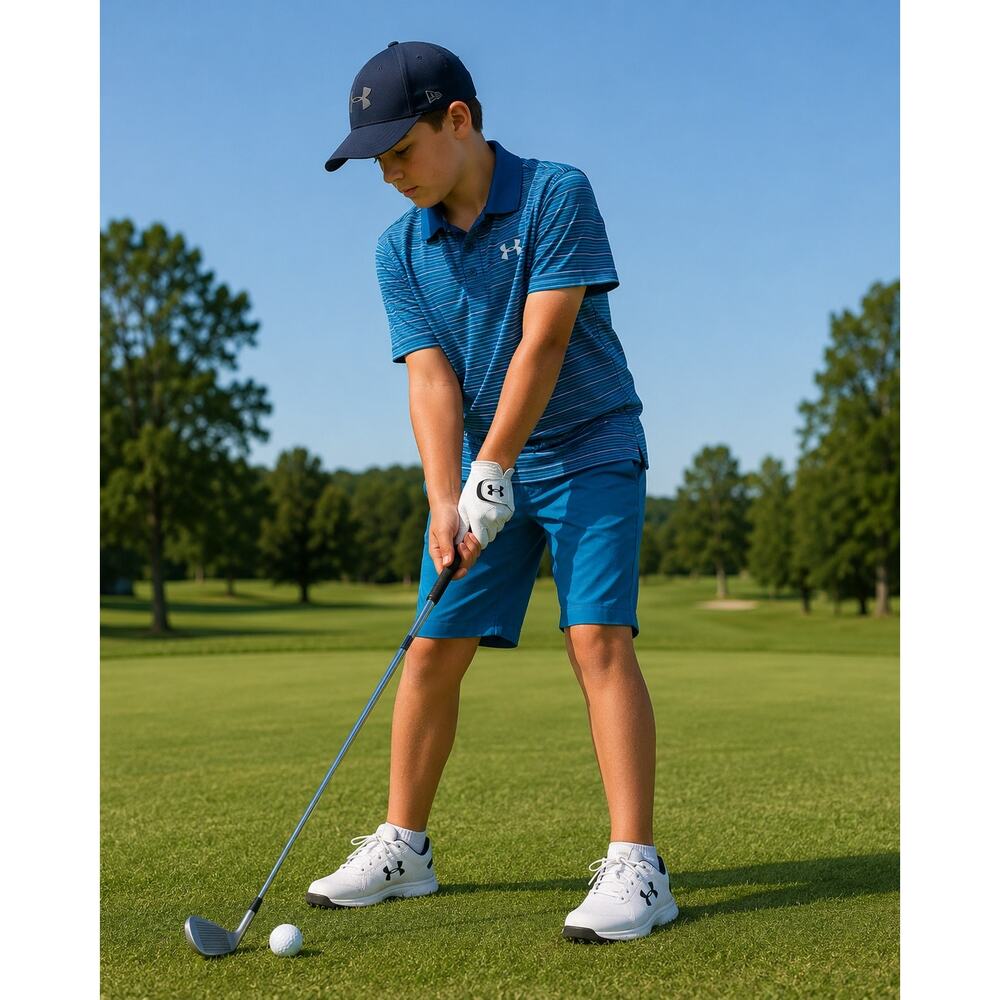 Under Armour Outfit Youth XL Golf Polo & Size 16 Shorts